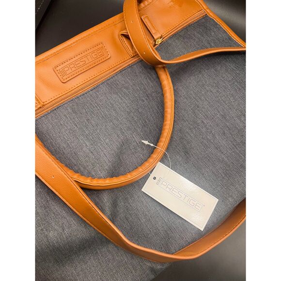 CRG Prestige Carry On Large Brown Gray Crossbody Tote Bag Purse w/Tag - Picture 2 of 5